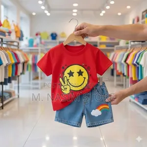Kids T-shirt and Denim Short Pant Set