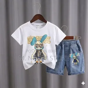 Kids T-shirt and Denim Short Pant Set