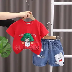 Kids T-shirt and Denim Short Pant Set