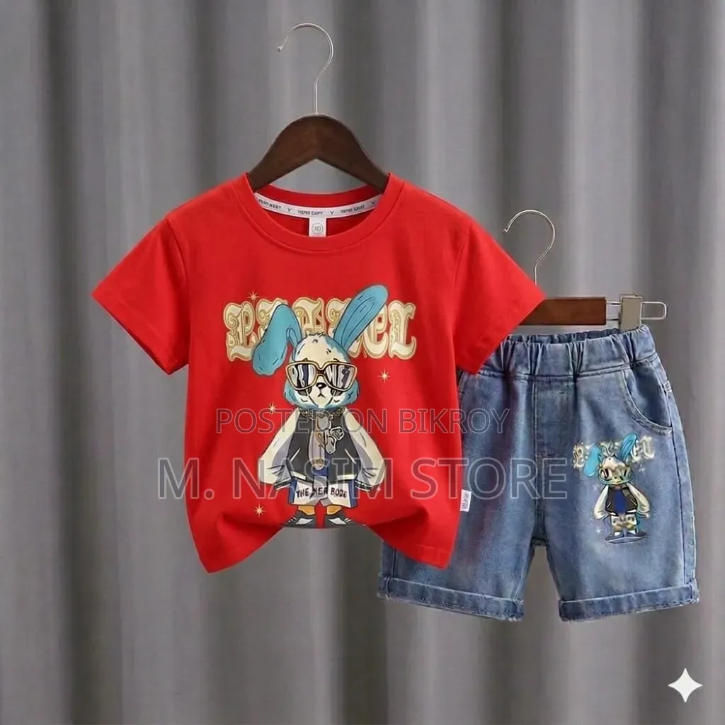 Kids T-shirt and Denim Short Pant Set
