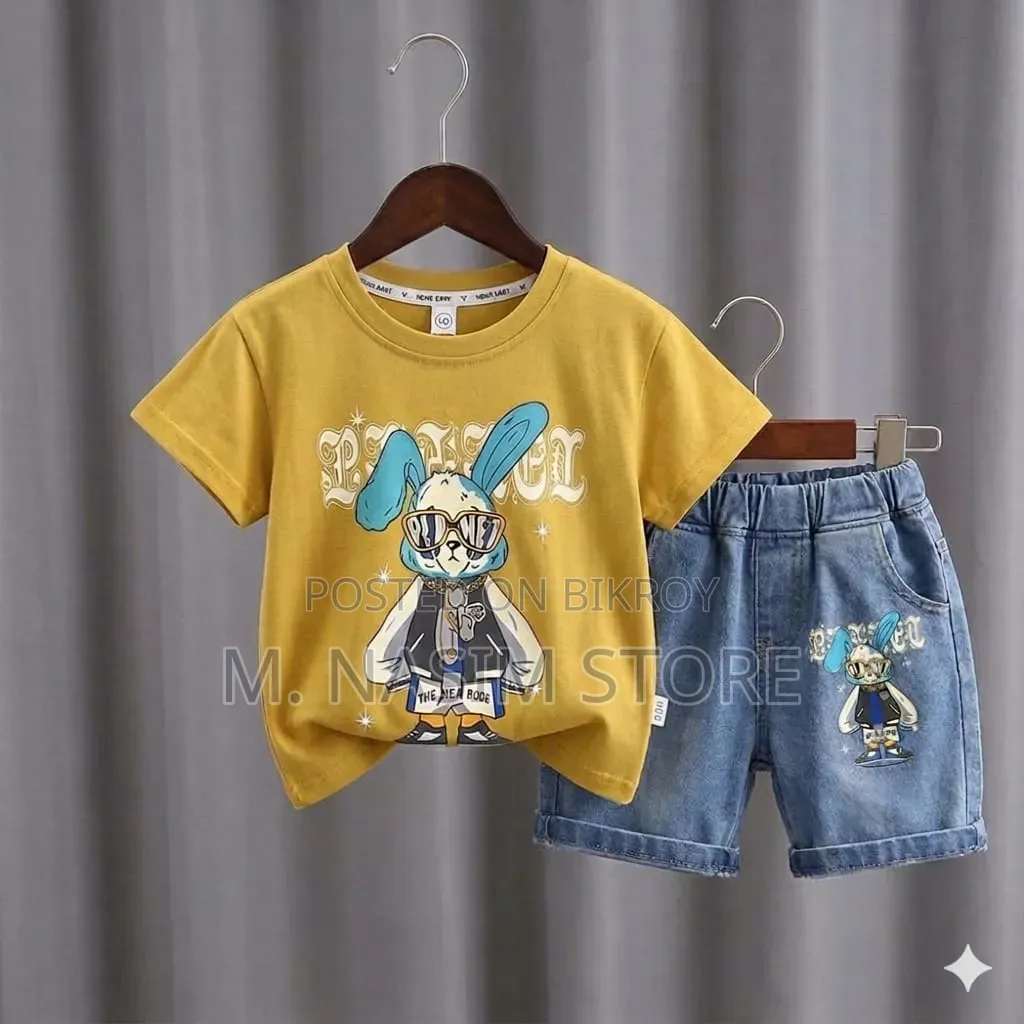 Kids T-shirt and Denim Short Pant Set