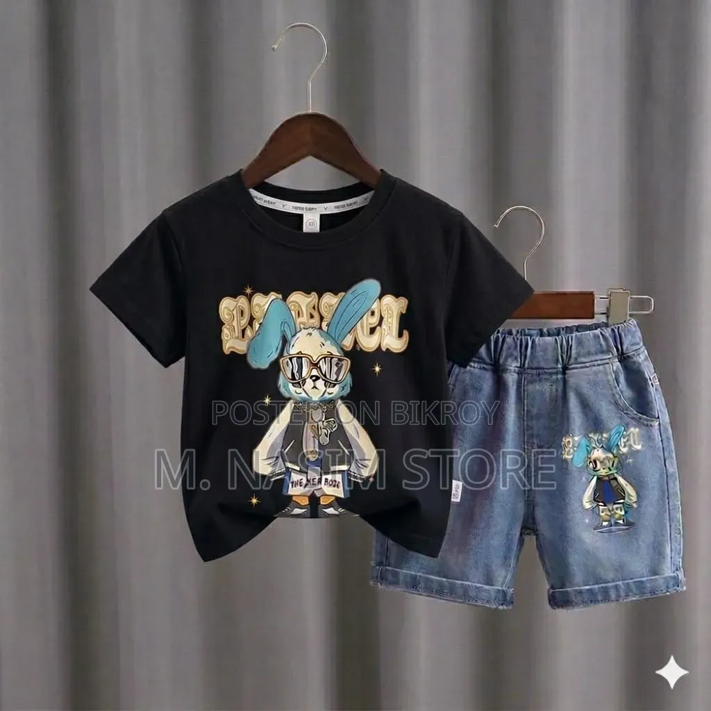 Kids T-shirt and Denim Short Pant Set