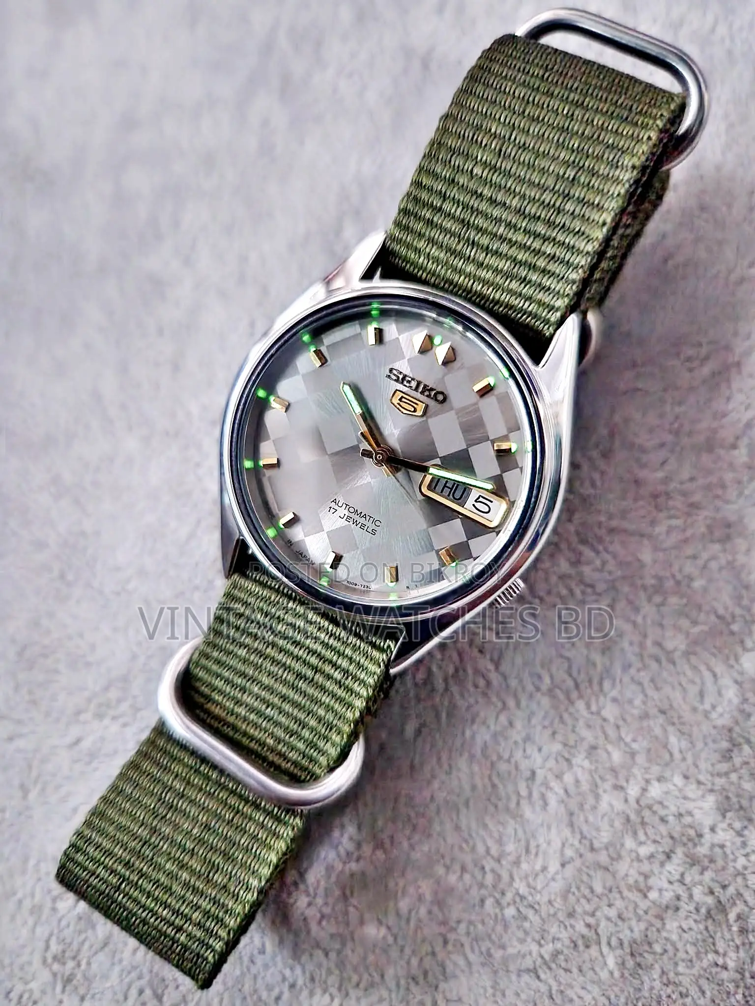 Seiko 5 Automatic Japan With Green Nato Strap