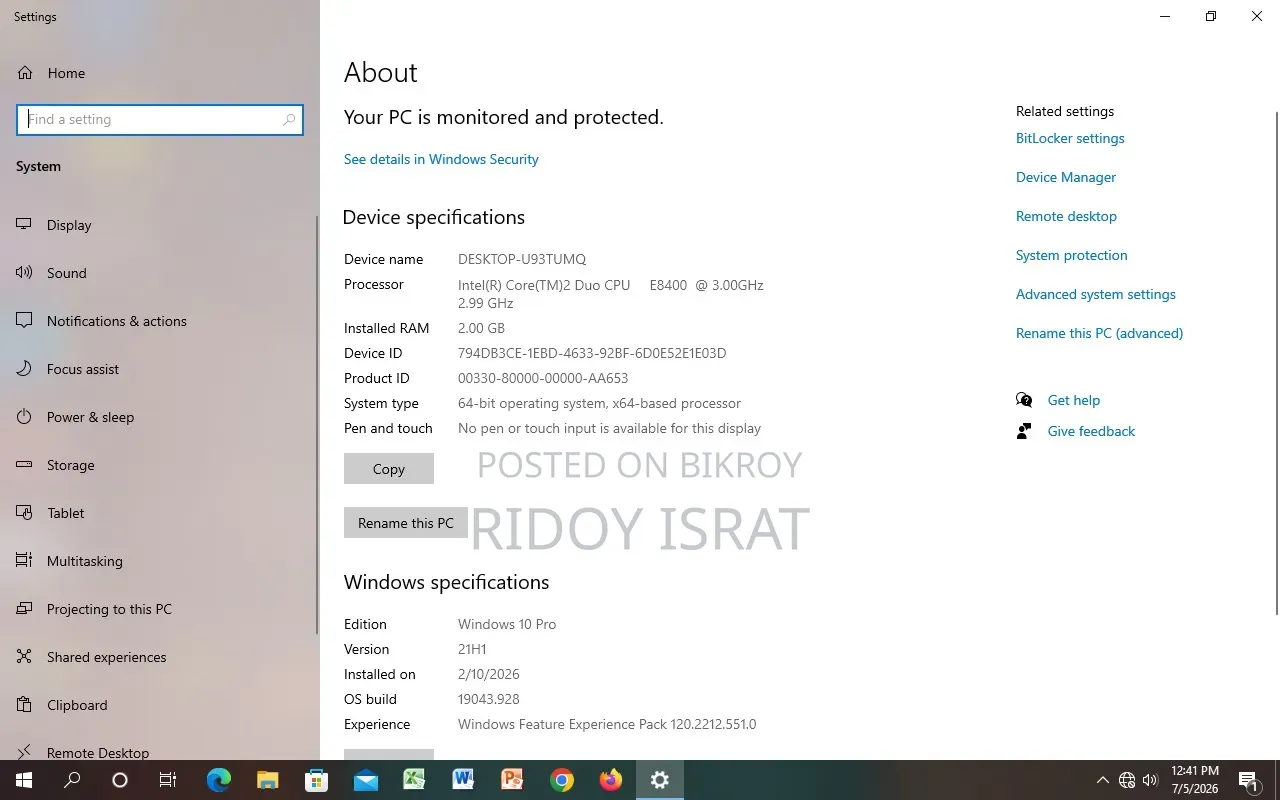 Desktop Computer 2GB Intel Core 2 Duo SSD 128GB