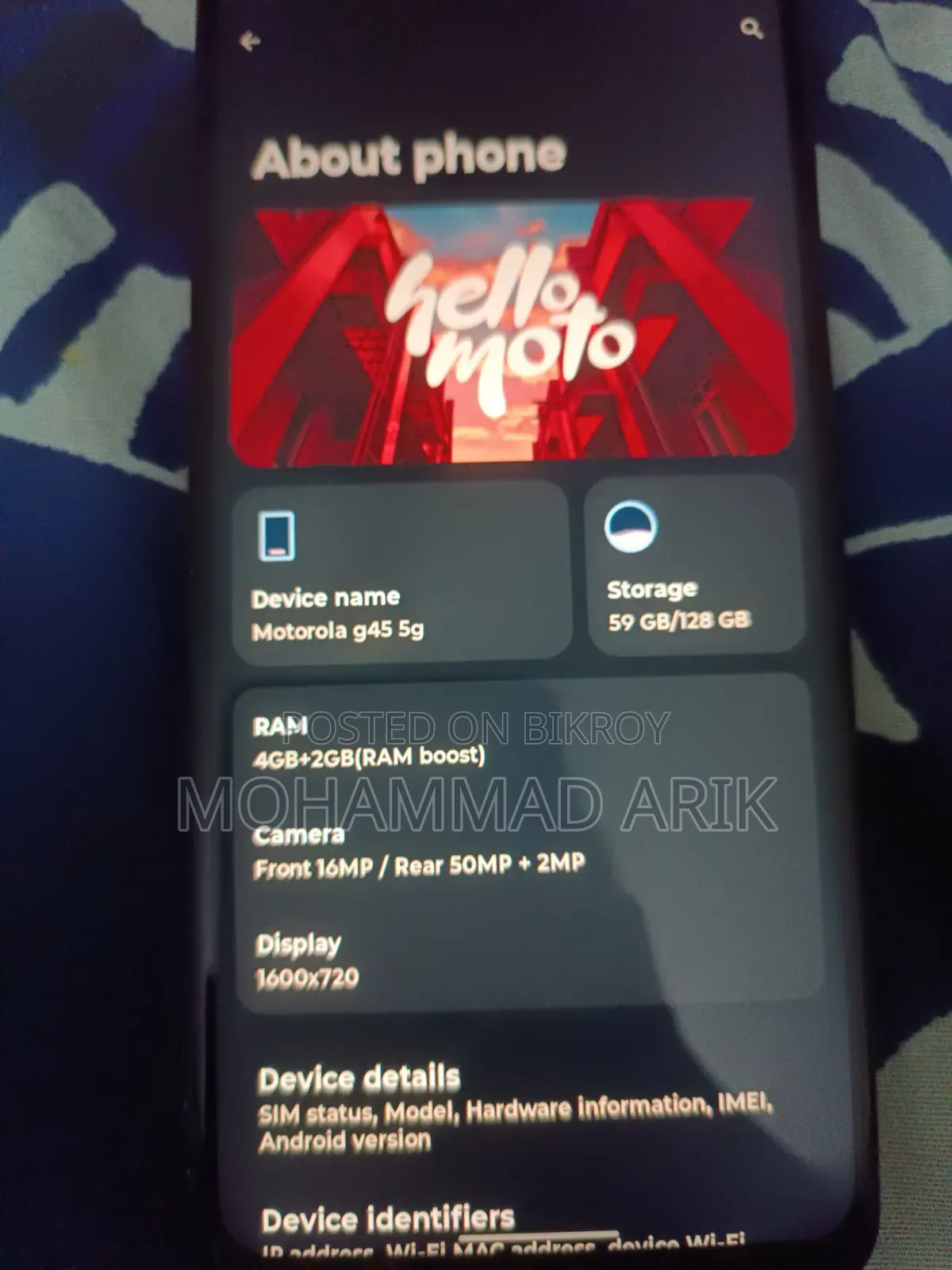 Motorola Moto G45 128 GB Blue