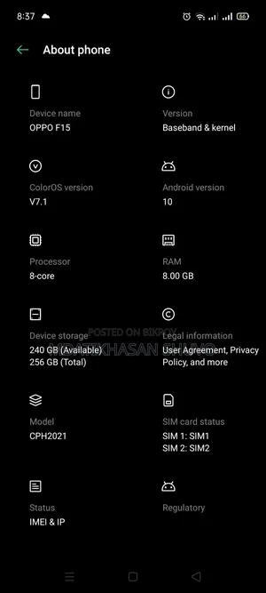 Oppo F15 256 GB Green