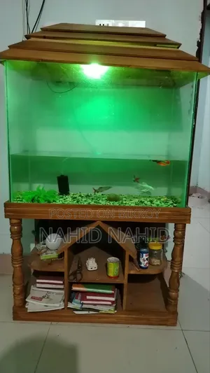 বড় সাইজের একটি অ্যাকোরিয়াম, ২০০ শত লিটার পানির ক্যাপাসিটি।