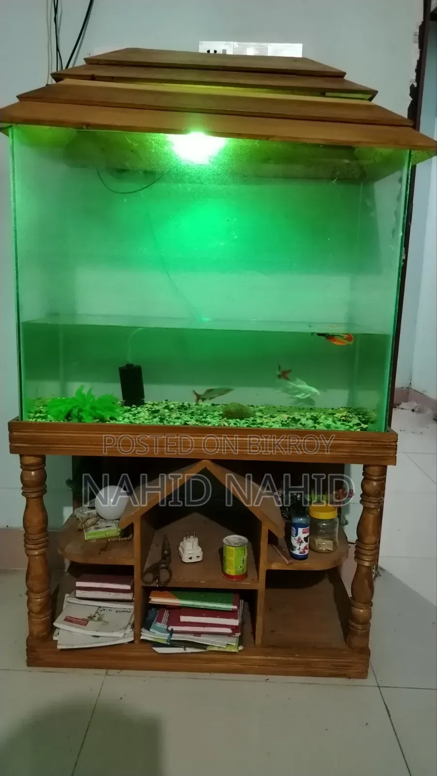 Large Aquarium, 200-liter water capacity.