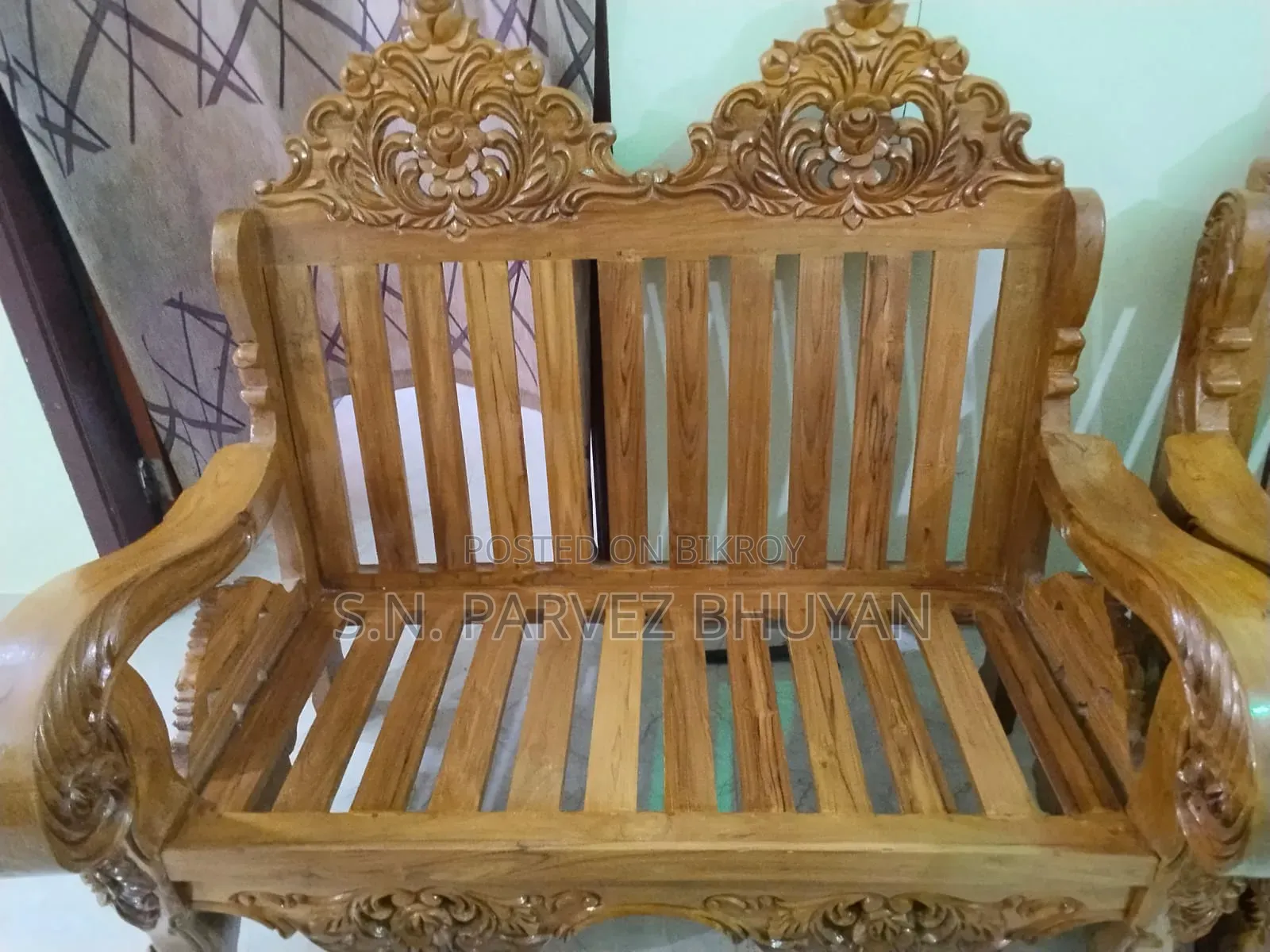 Brand new sofa made of solid teak wood for sale