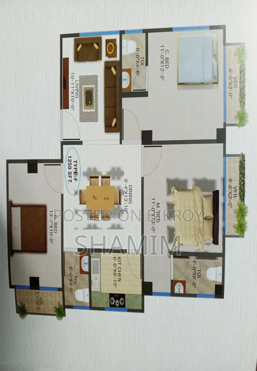 Furnished 3-bedroom Apartment in Green Park, Savar for sale