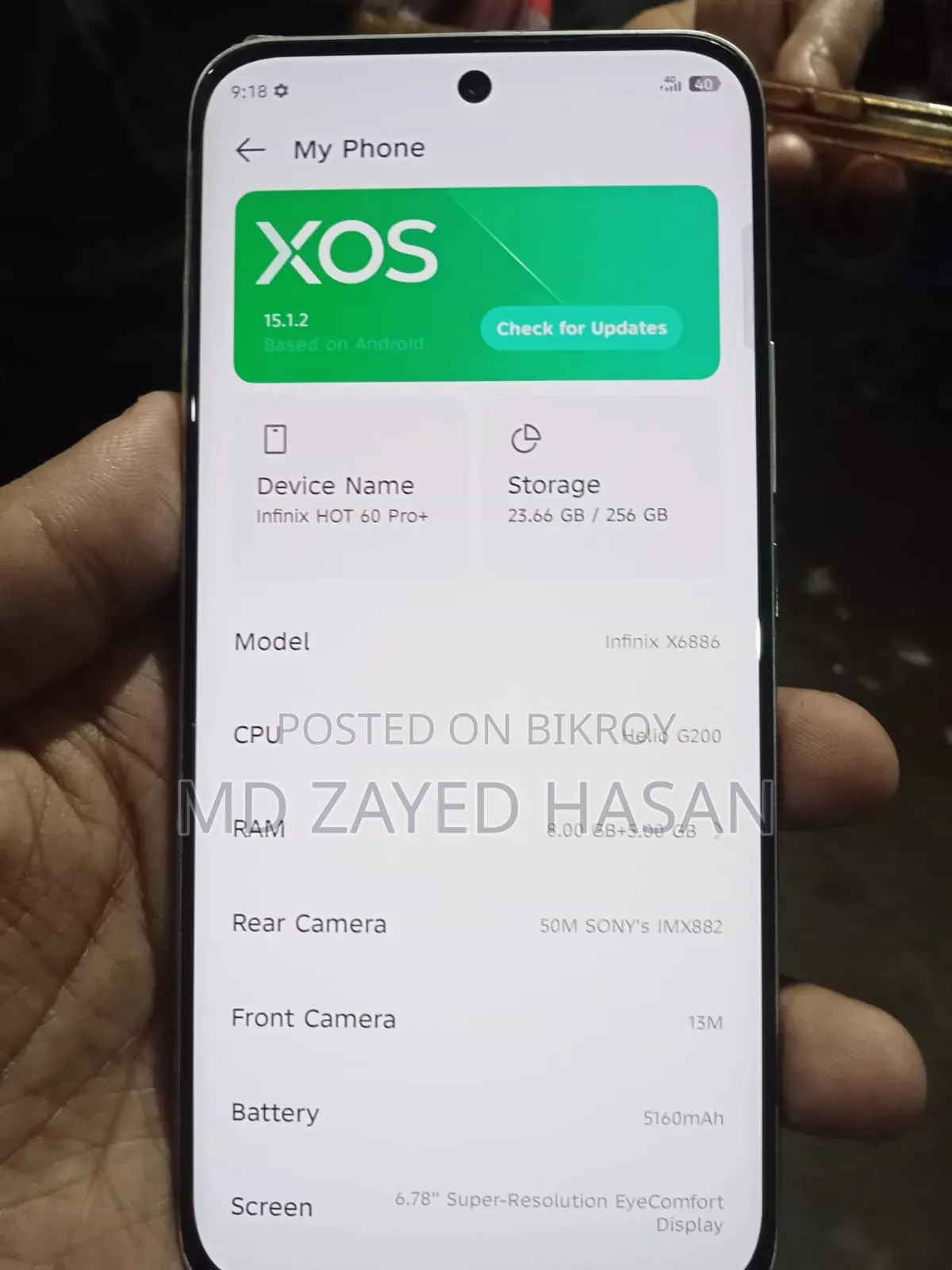Infinix Hot 60 Pro 256 GB Gray