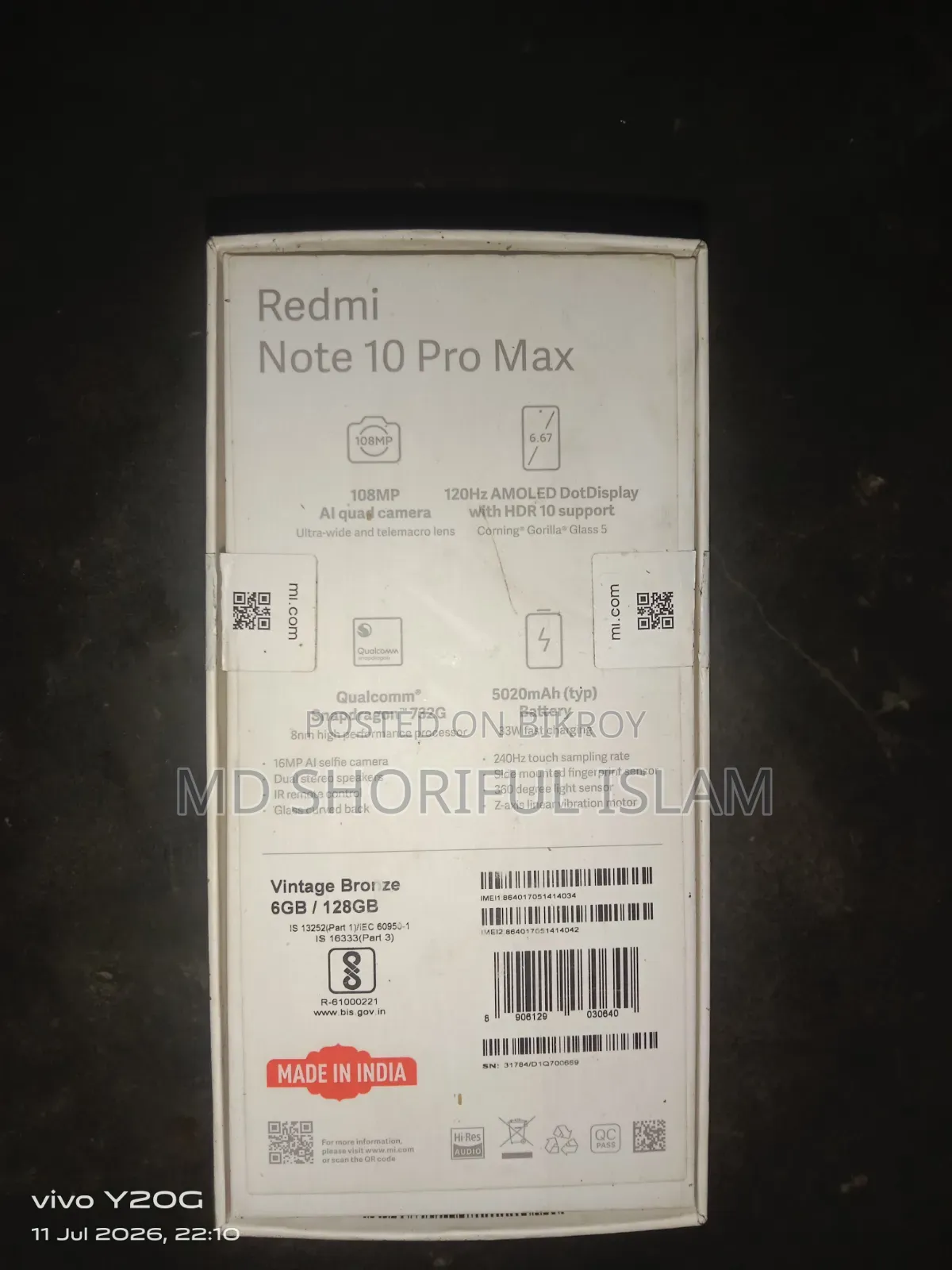 Xiaomi Redmi Note 10 Pro Max 128 GB