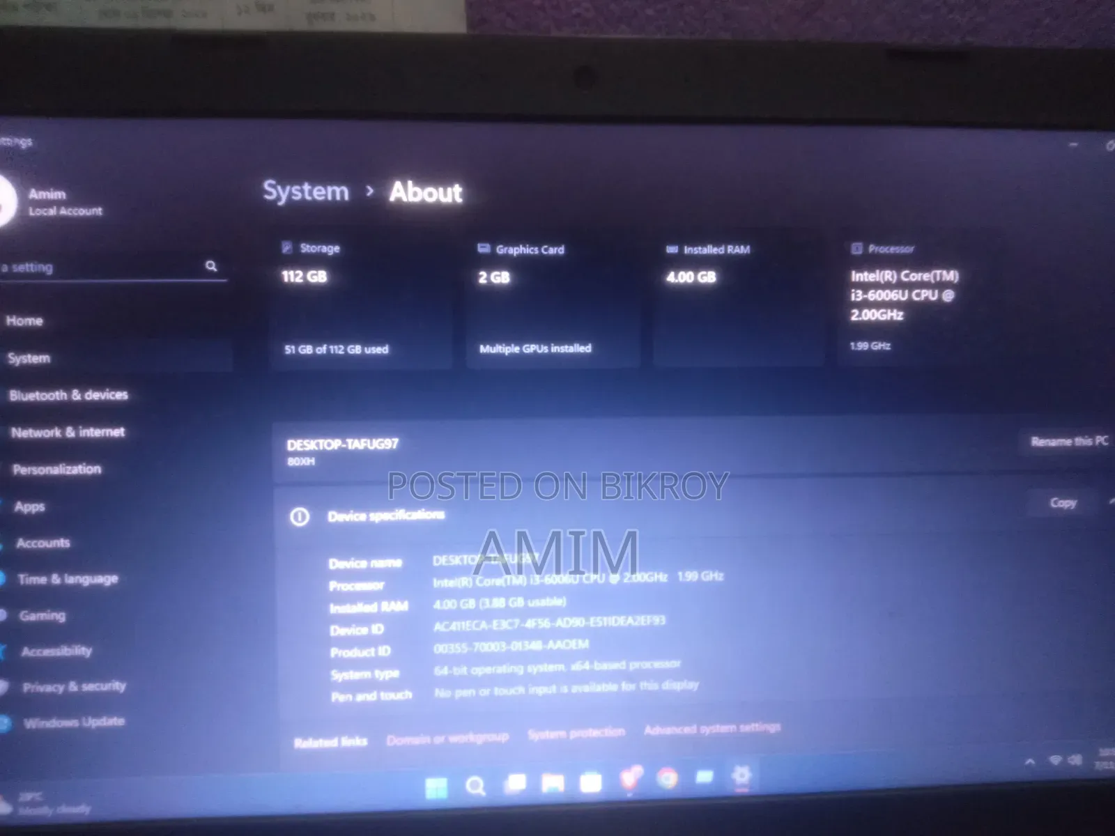 Laptop Lenovo IdeaPad 320 4GB Intel Core I3 SSD 128GB