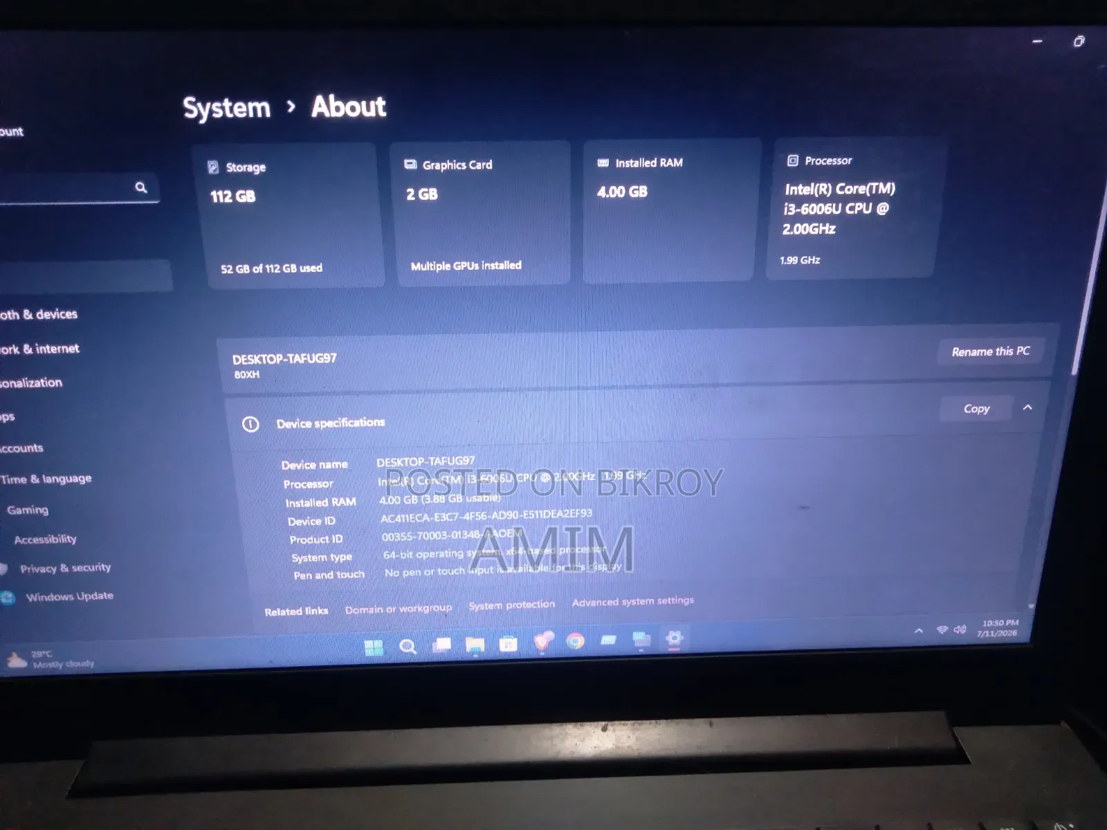 Laptop Lenovo IdeaPad 320 4GB Intel Core I3 SSD 128GB