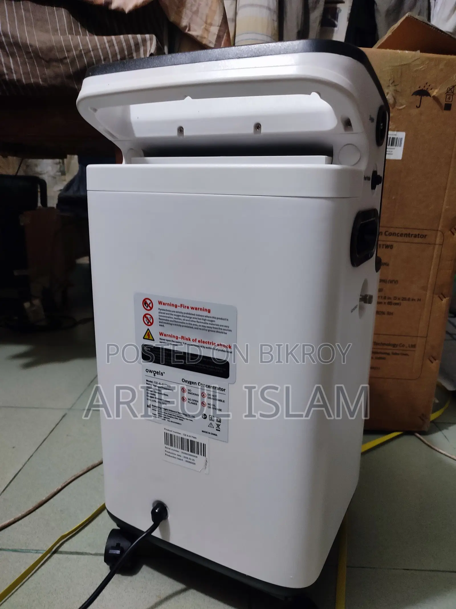 Owgels 5l Oxygen Concentrator | 282 Hours | Almost New | Box + Invoice