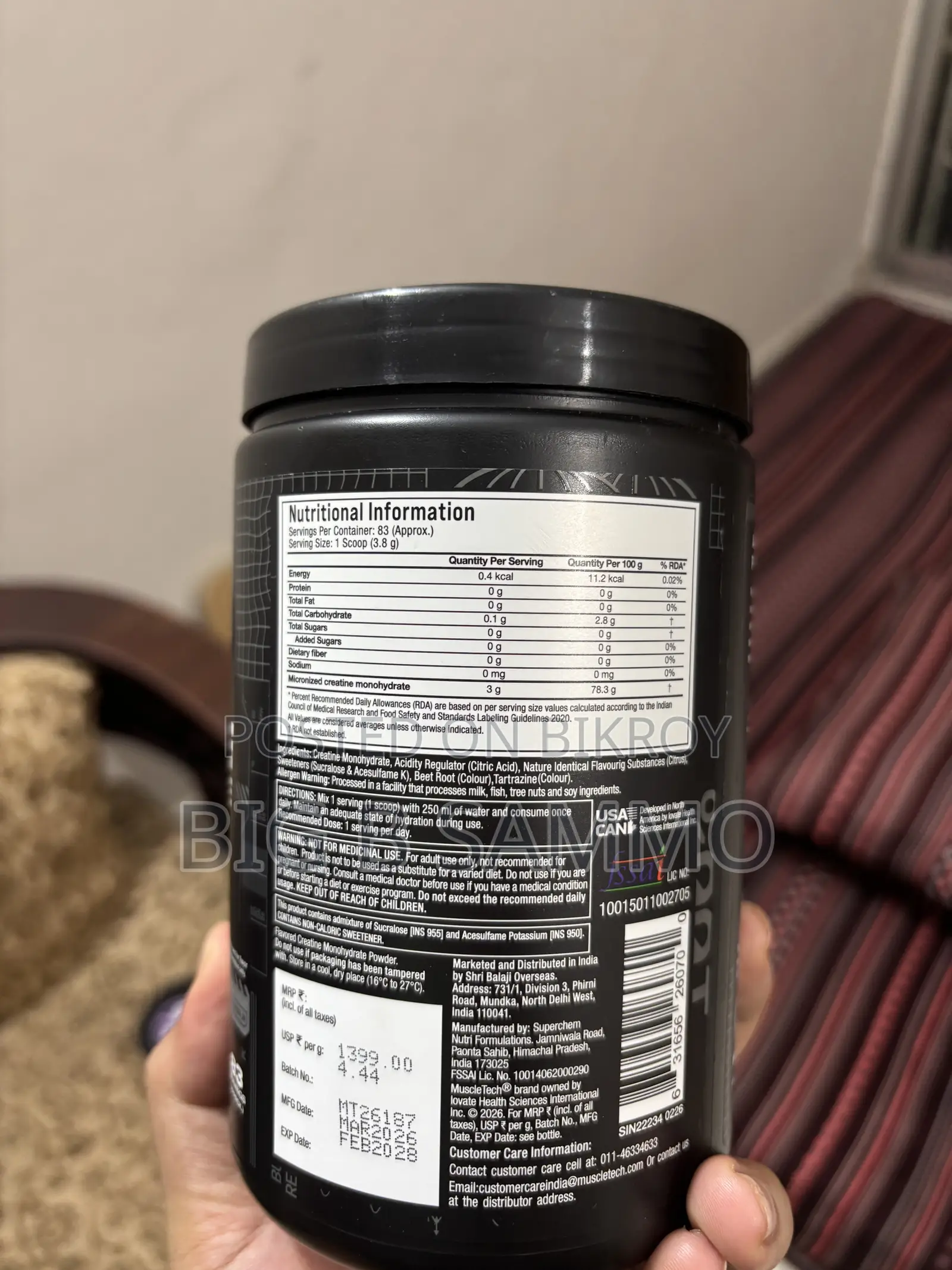 Muscletech Platinum Creatine Monohydrate (Citrus Blast) – Brand New