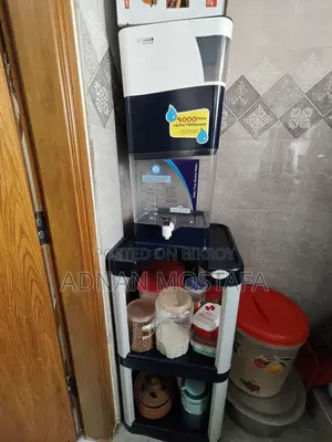 Drink It Blue Color Water Filter and Blue 3 Stair Stand