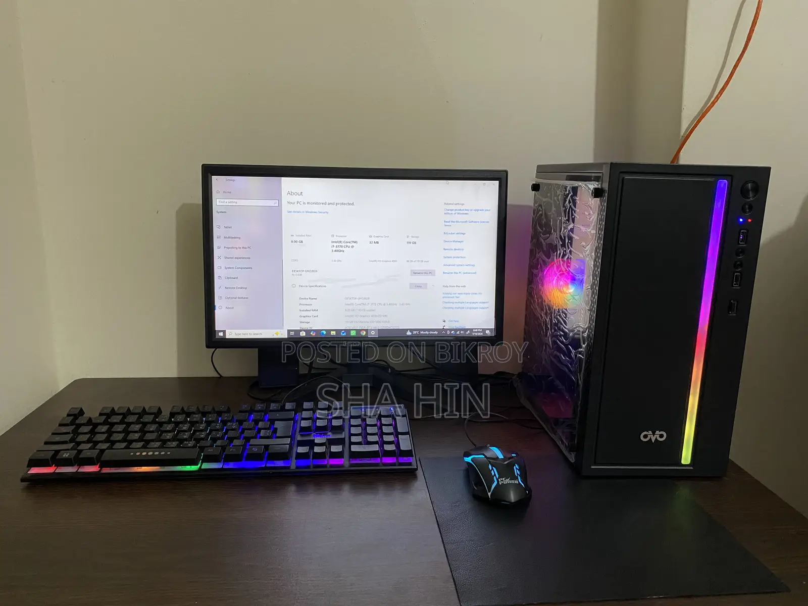 New Desktop Computer 8GB Intel Core I7 SSD 128GB