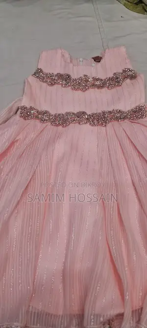 Gorgeous Pink Party Frock - Chiffon Georgette Fabric (2-6 years)
