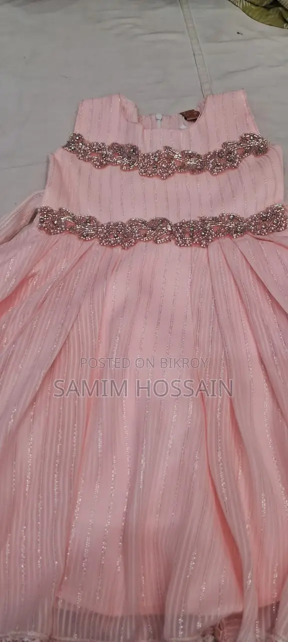 Gorgeous Pink Party Frock - Chiffon Georgette Fabric (2-6 years)