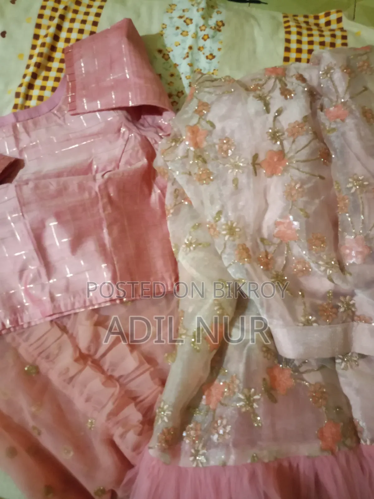 Brand New Pink Net Lehenga Set | Blouse + Orna | ৳2500