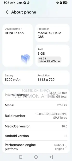 Honor X6b 128 GB Black