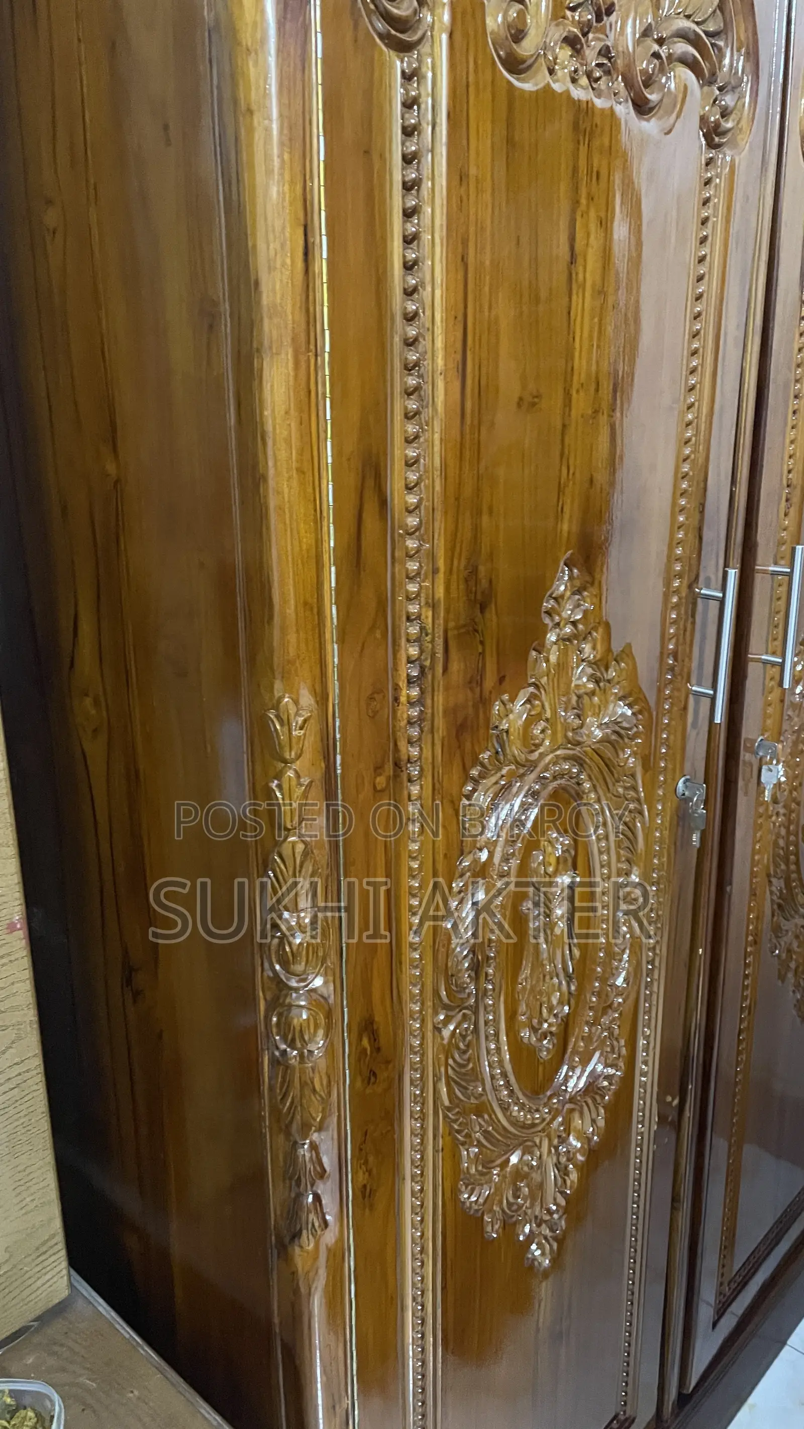 Original Teak Wood Two-Door Almirah