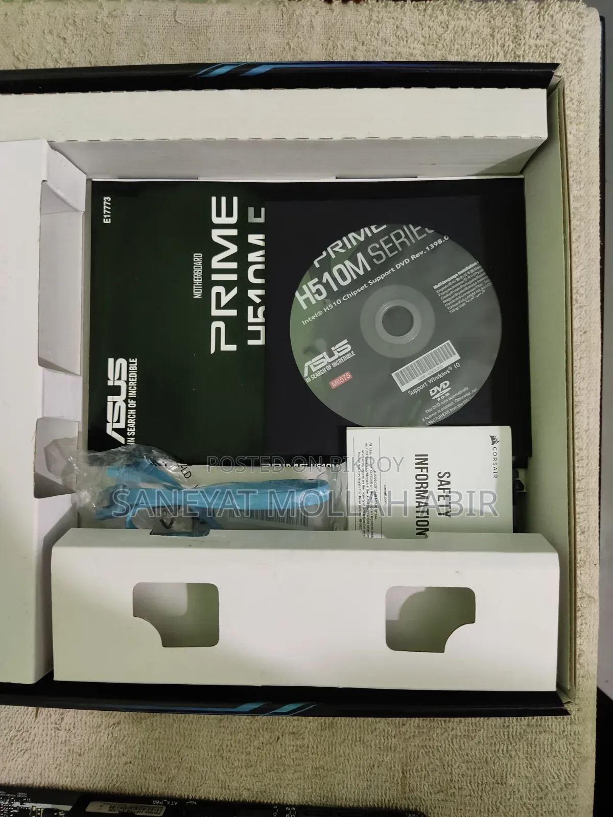 Intel I3 10100 and Asus Prime H510m-E Motherboard Combo.