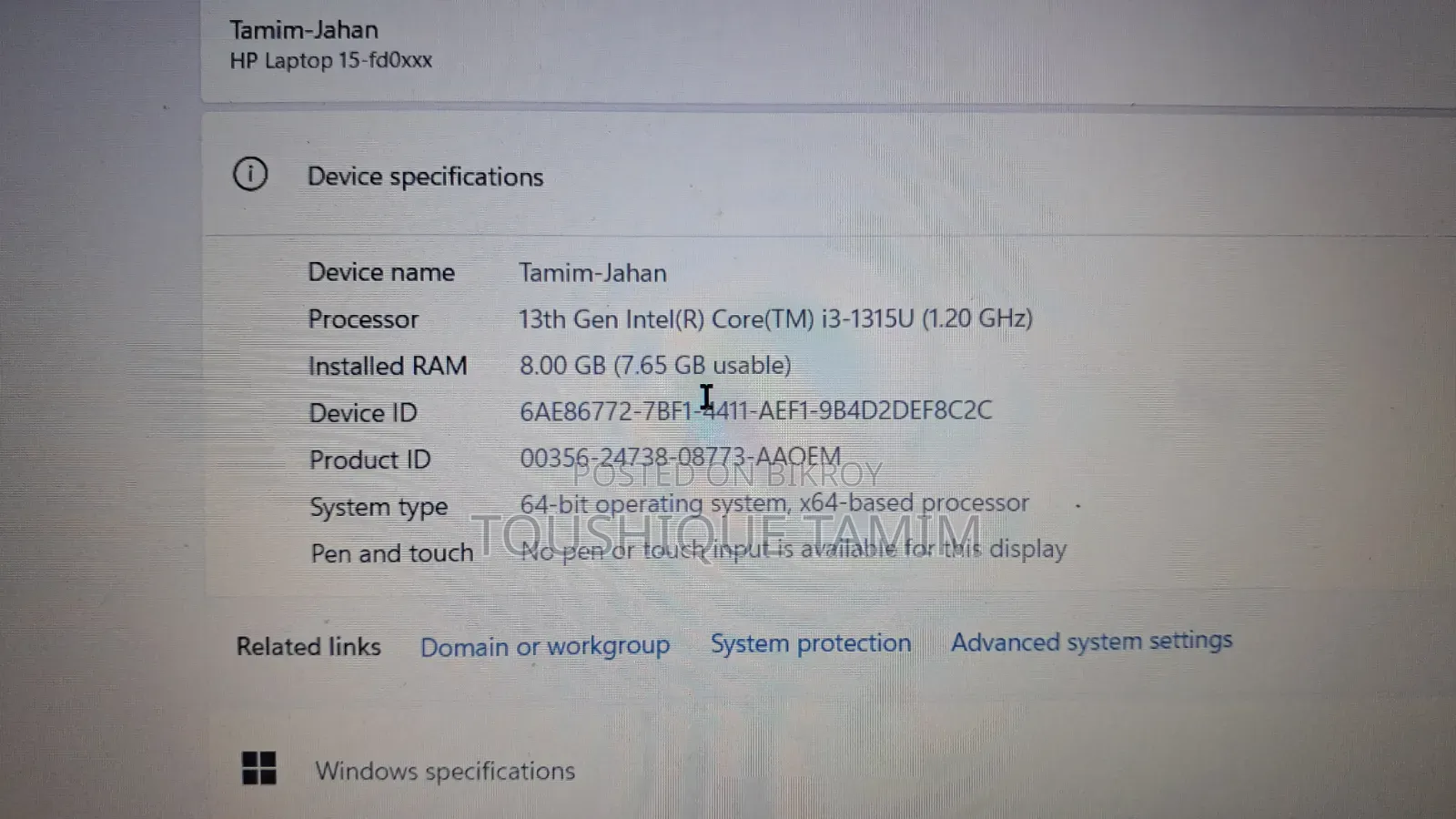 Laptop HP 15-Fd0290ns 8GB Intel Core I3 SSD 512GB