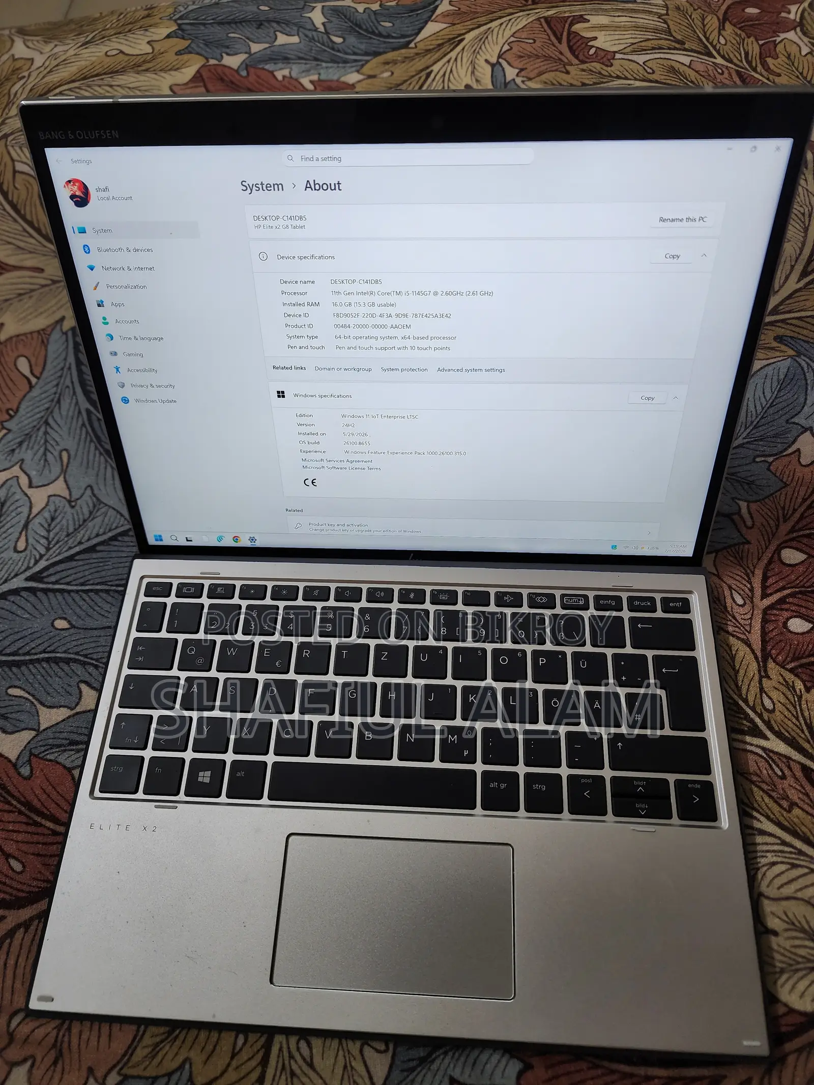 ল্যাপটপ HP Elite X2 G8 16GB Intel Core i5 SSD 256GB