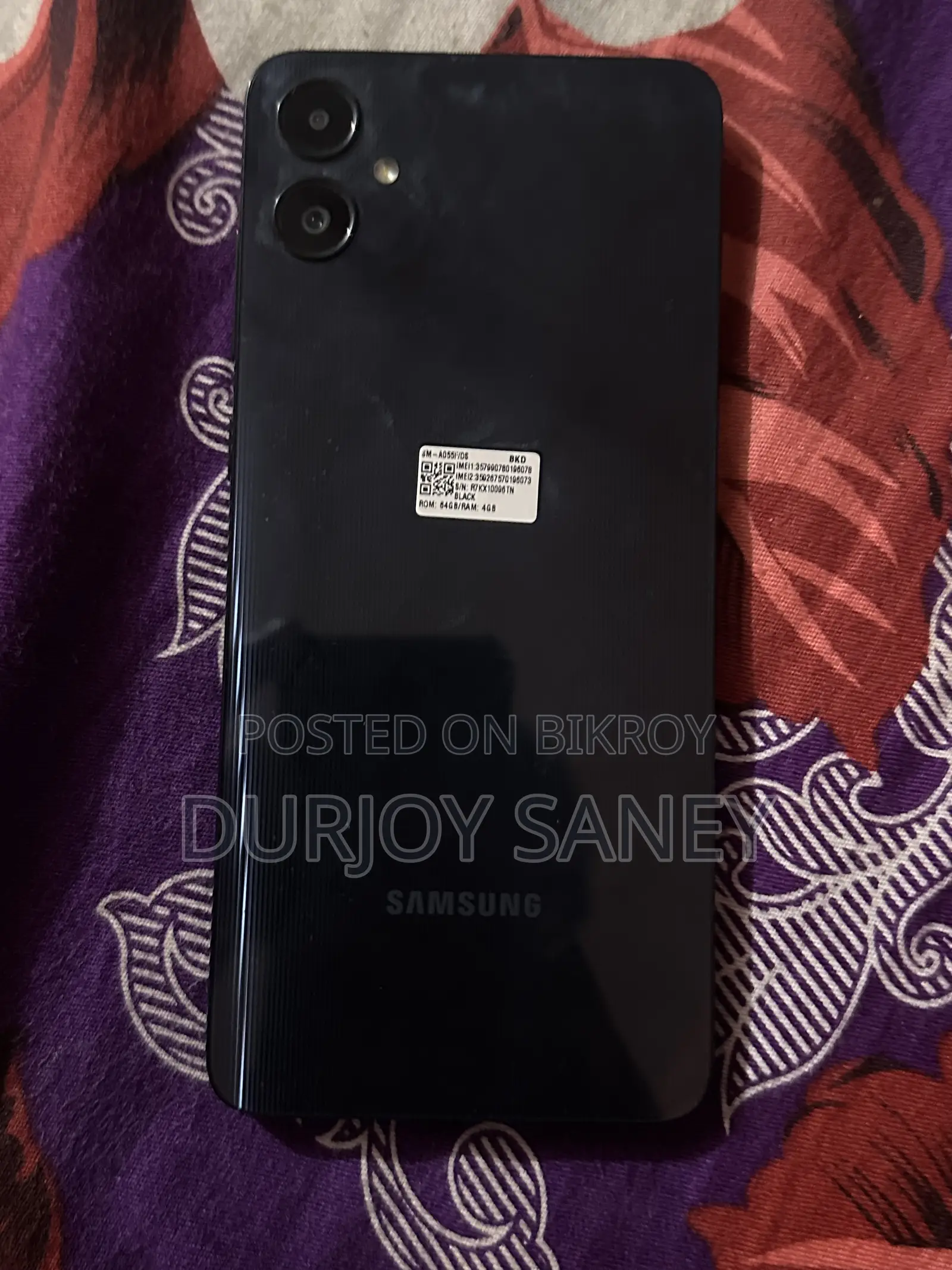 নতুন স্যামসাং গ্যালাক্সি এ০৫ ৬৪ জিবি কালো