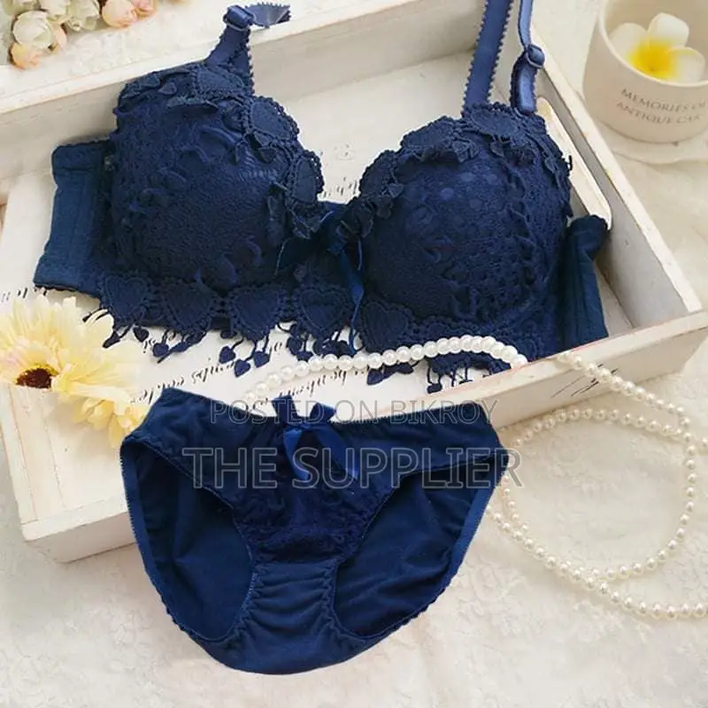 Romantic Floral Lace Push-up Bra And Panty Matching Lingerie Set