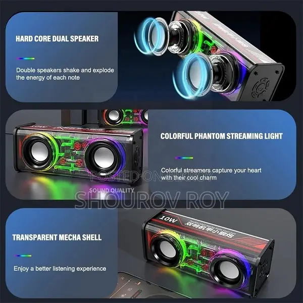 V8 Rgb Transparent Bluetooth Speaker