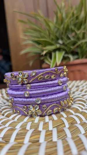 Purple Flower| Homemade Bangles|Bangles|Churi Kunja