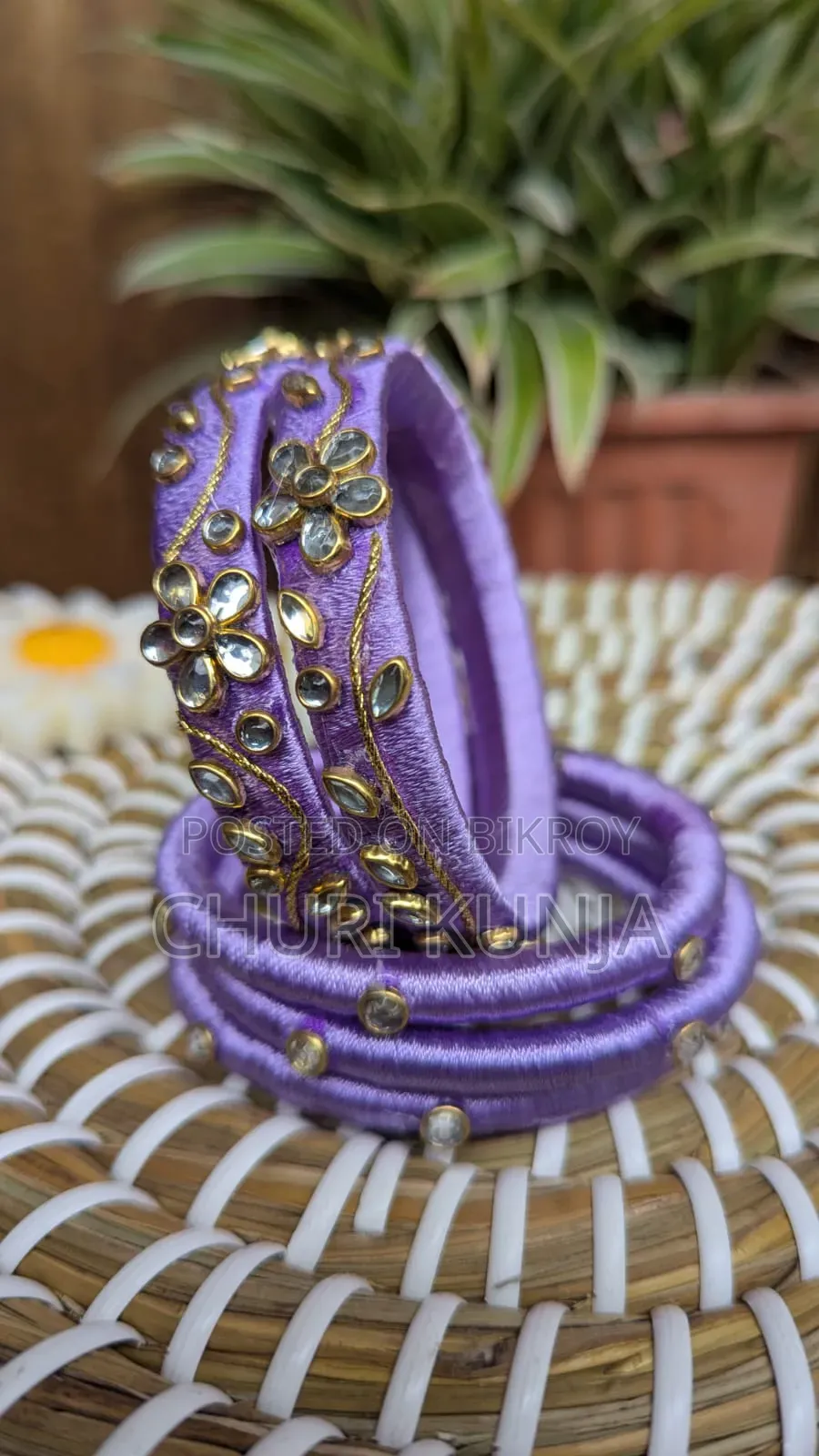 Purple Flower| Homemade Bangles|Bangles|Churi Kunja