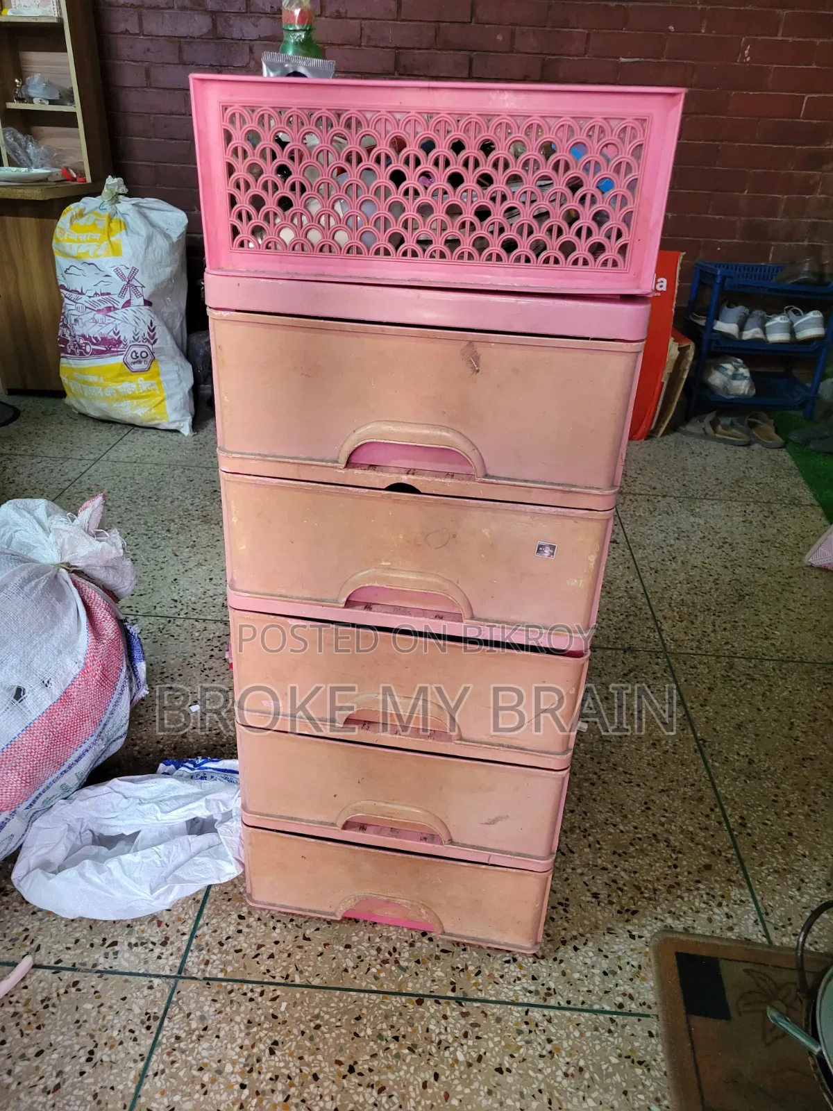 5 Drawer Plastic Wardrobe / Plastic Storage Cabinet - Good Condition