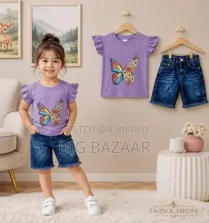 Kids Tshirt and Denim Short Pant Set
