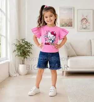 Kids Tshirt and Denim Short Pant Set