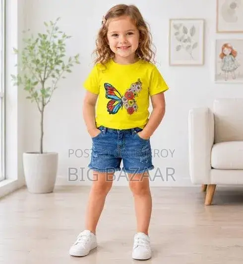 Kids Tshirt and Denim Short Pant Set