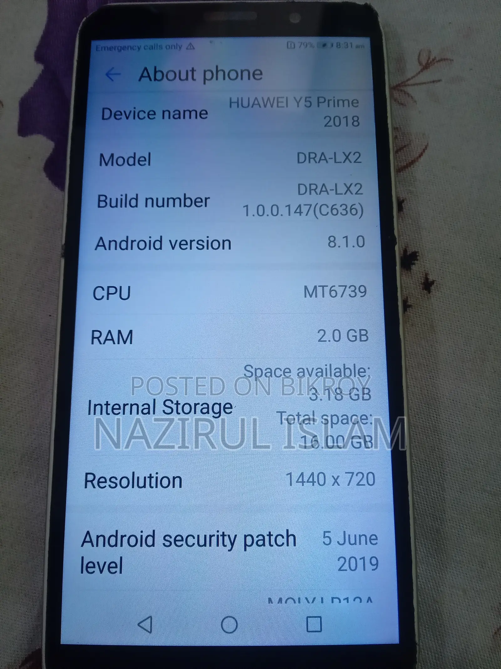Huawei Y5 Prime 2018 16 GB White