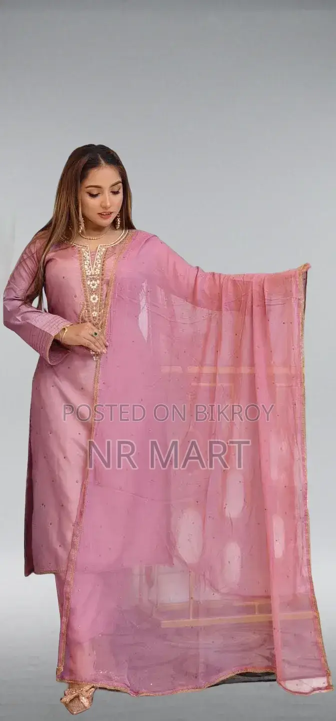 Elegant Design and Premium Finishing Embroidery Three-Piece