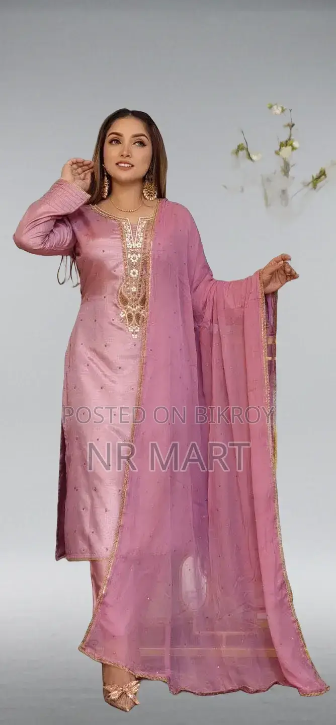 Elegant Design and Premium Finishing Embroidery Three-Piece
