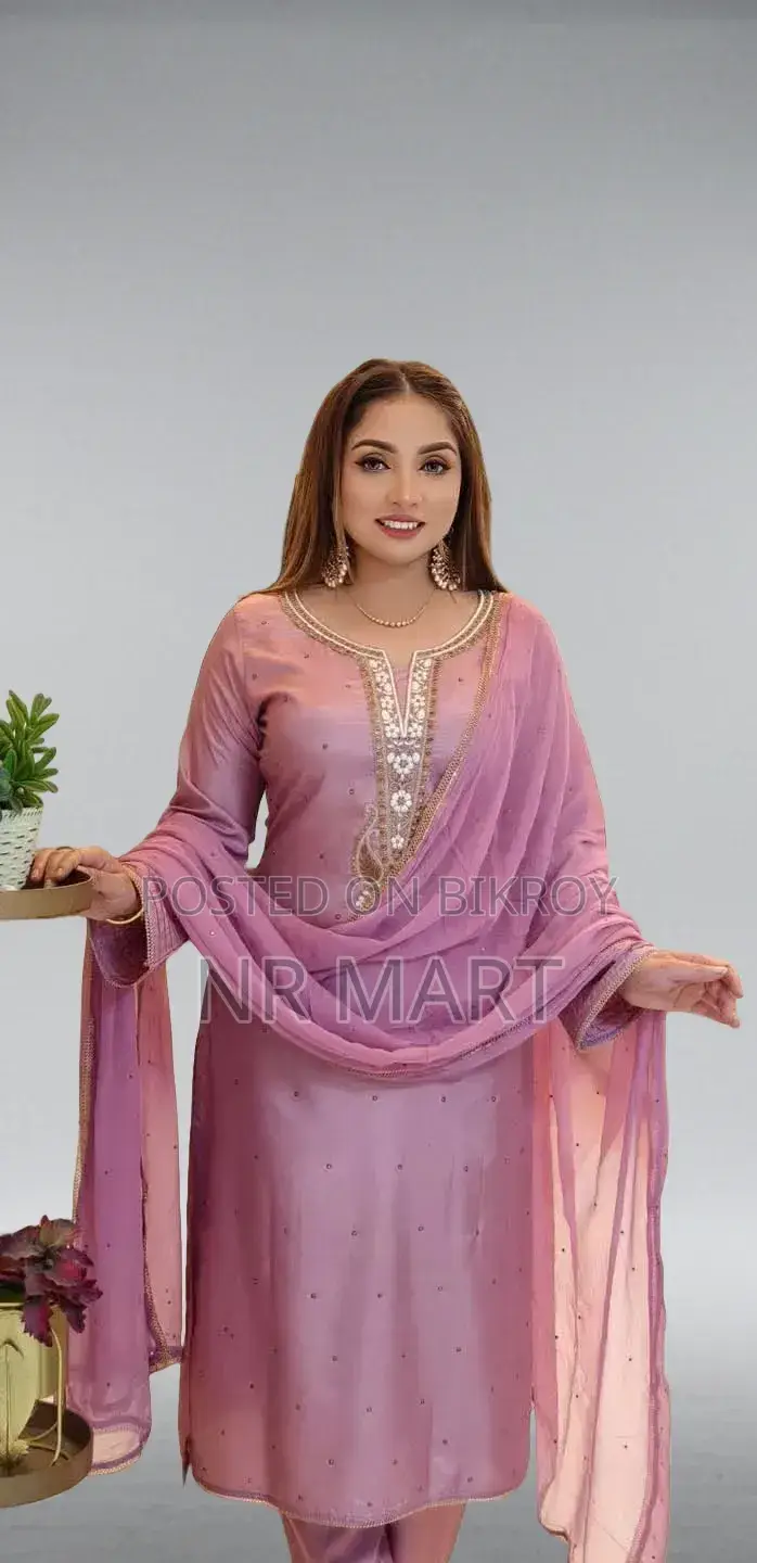 Elegant Design and Premium Finishing Embroidery Three-Piece