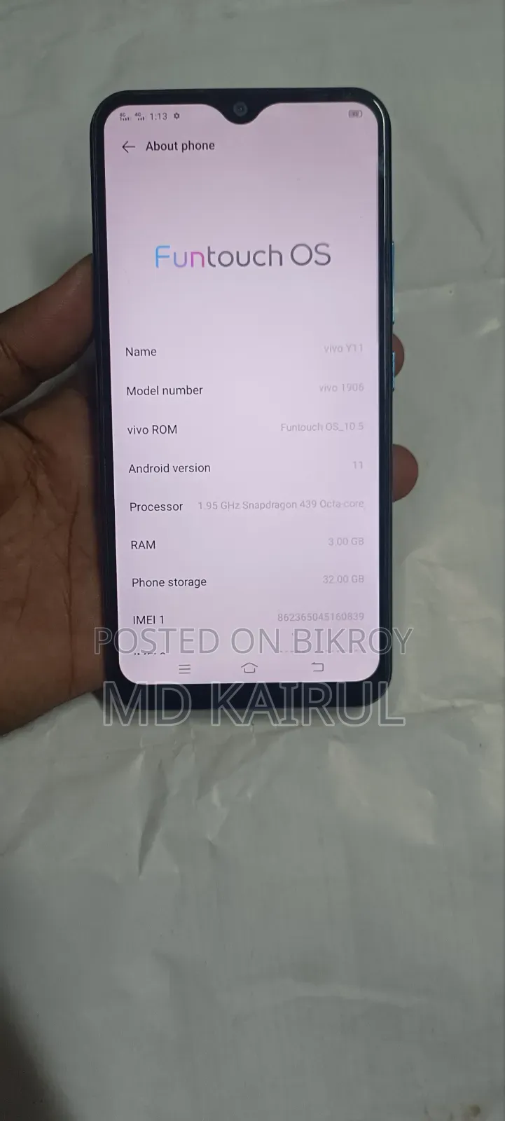 Vivo Y11 32 GB Blue