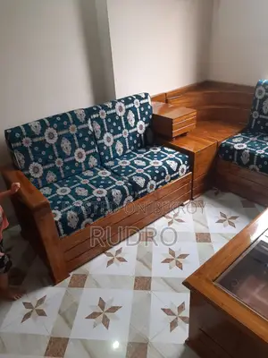 Original Teak Wood 2+2+1 Corner Sofa Set