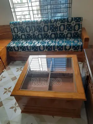 Original Teak Wood 2+2+1 Corner Sofa Set