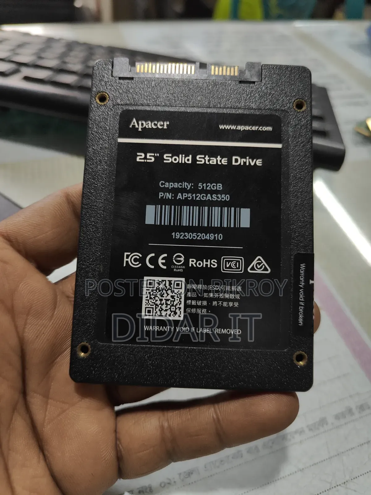 Apacer Panther 512GB SSD in excellent condition for sale!