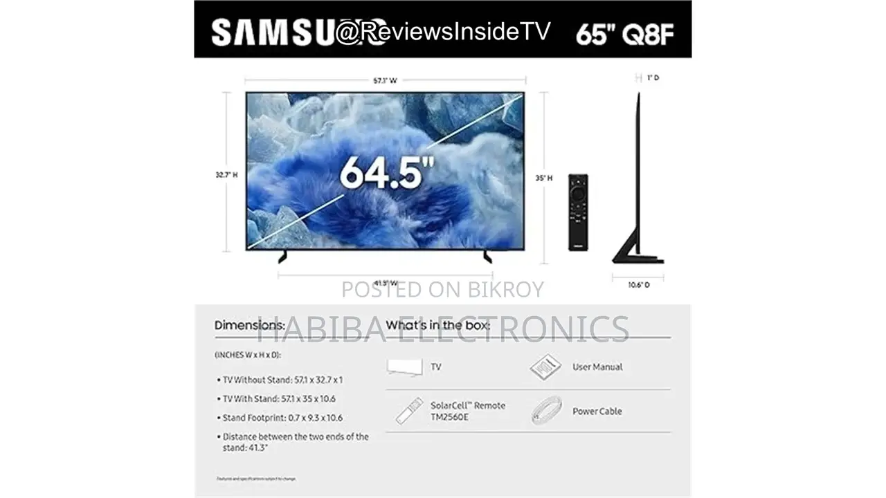 Samsung 65" Q8f Vision Ai Smart Qled Tv 2025