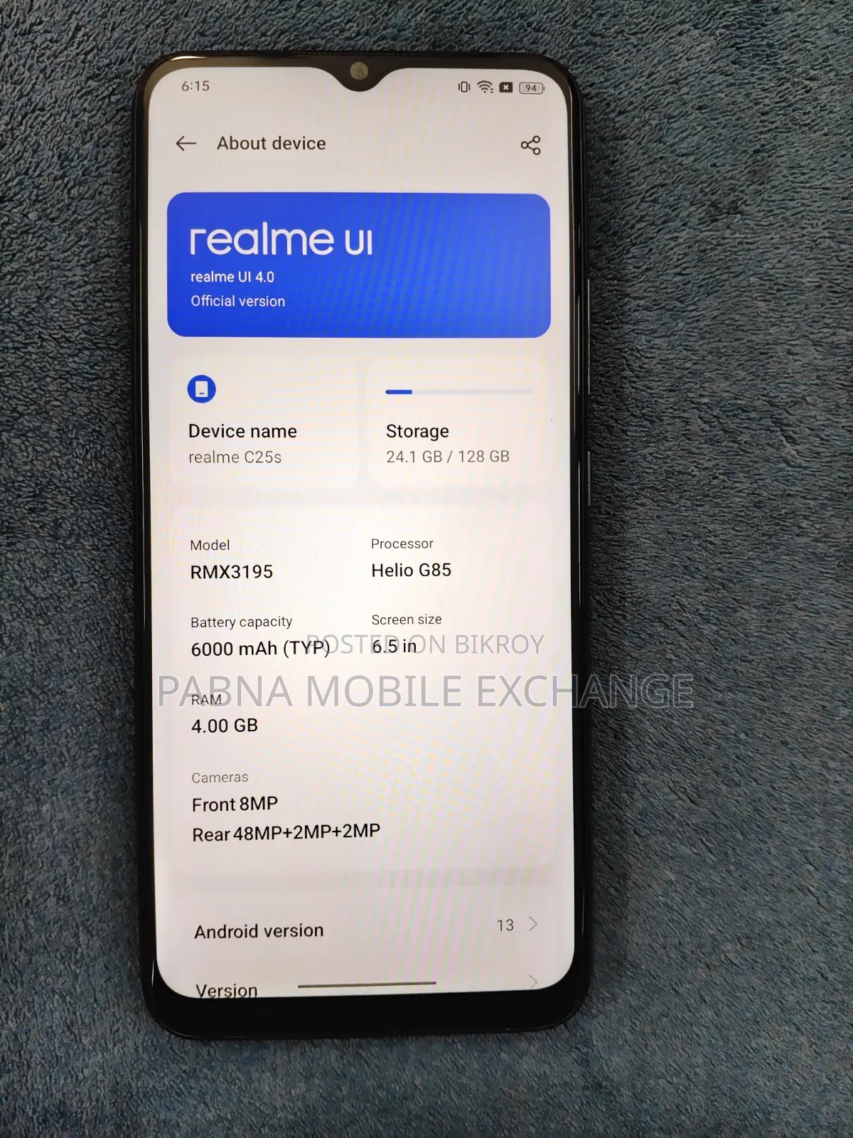 Realme C25s 128 GB Black