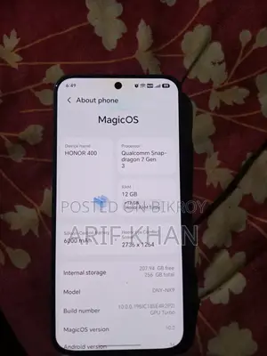 নতুন অনার ৪০০ ২৫৬ জিবি কালো